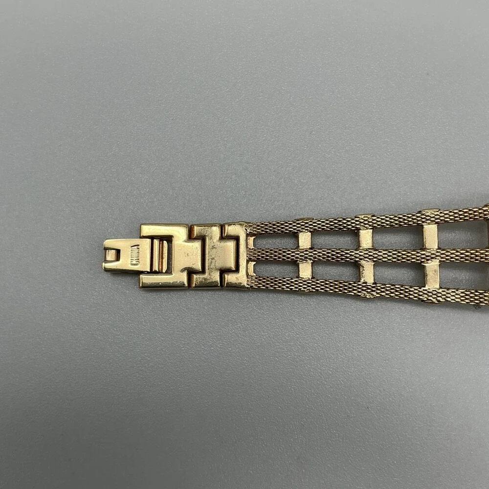 Anne Klein Diamond Womens Watch 21mm Champagne Dial Gold Tone New Battery 6.75